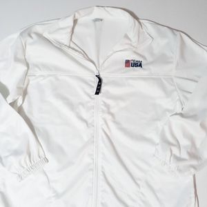 Vintage Men's Team USA Olympic White Full-zip Jacket